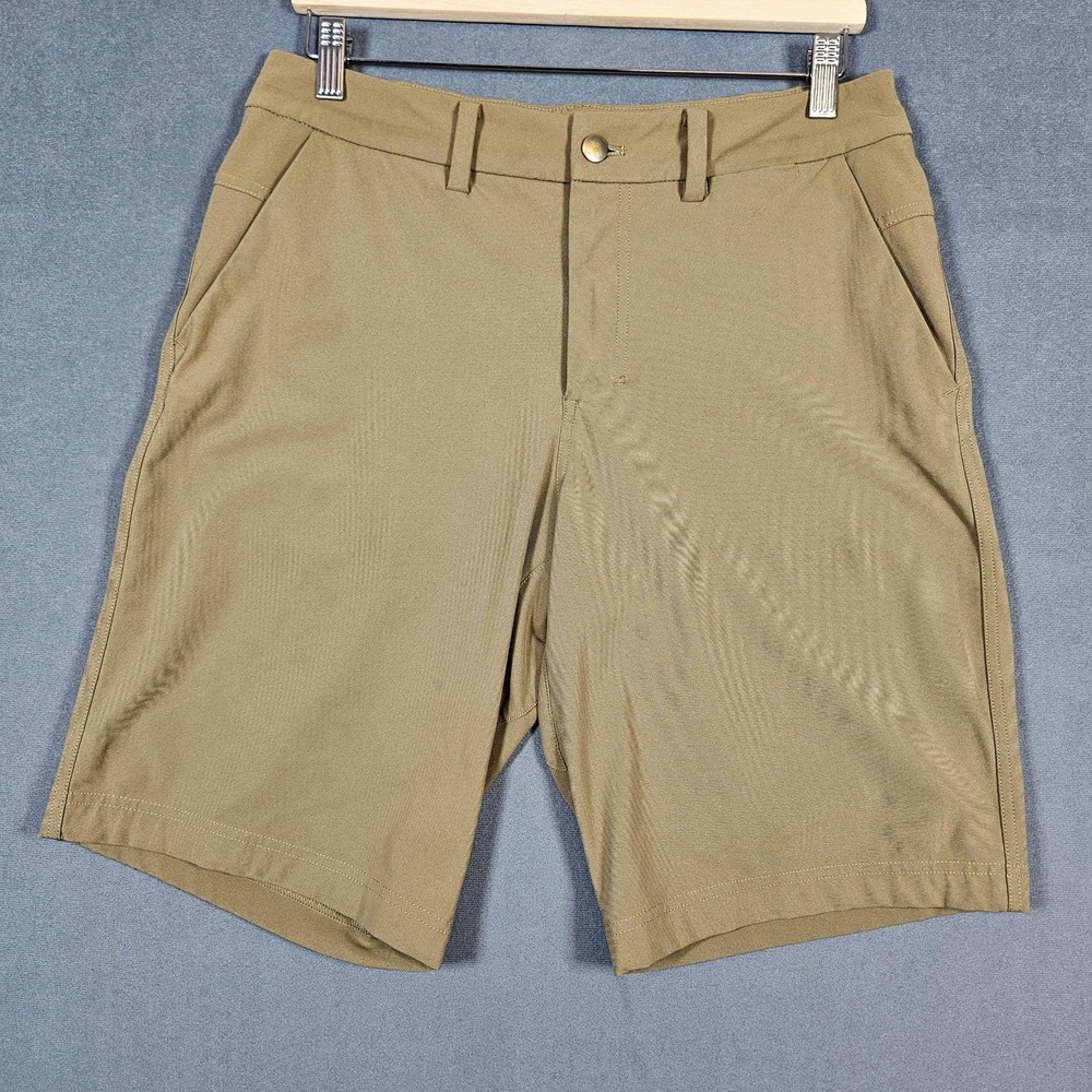 Lululemon Shorts Mens 30 Beige Chino Stretch Travel Performance 11" Inseam